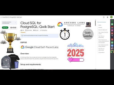 [NEW2025] Cloud SQL for PostgreSQL: Qwik Start || #GSP152 || #qwiklabs || Google Cloud Arcade 2025