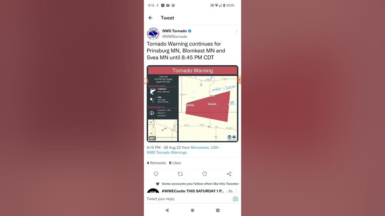 Prinsburg, Minnesota Tornado 82822 YouTube