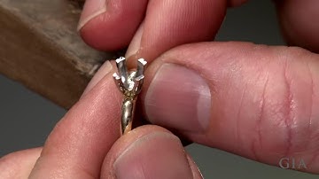 How to Install a Round Platinum Ruthenium Peg Setting to a Ring with 14K Yellow Gold Mounting | GIA