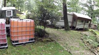 Here is a look at the water storage tanks I got for our off grid cabin. One is for fresh water and one for our grey water system. We will 