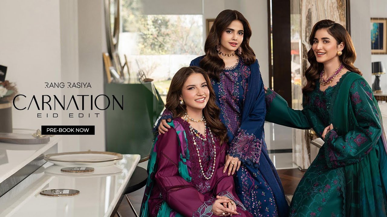 Rang Rasiya Carnation Eid Edit 2026 | Rang Rasiya Unstitched Luxury Eid Lawn '26 | Rang Rasiya Lawn