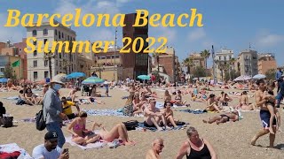 Barcelona Beach Walk Tour 🏖 Barceloneta Beach 4K UHD Summer 2022