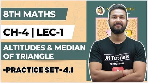 8th Maths | Chapter 4 | Altitudes & Median of Triangle | Practice Set 4.1 | Maharashtra Board |