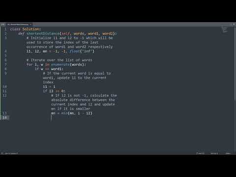 Leetcode 243. Shortest Word Distance in Python | Python Leetcode | Python Coding Tutorial | ASMR