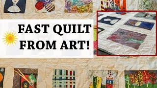 🎨 CUSTOM MADE KIDS ARTWORK QUILT 🎨 Complete Quilt Start-To-Finish | How to Make a Quilt Tutorial