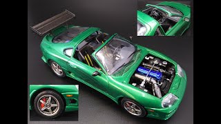 1995 Toyota Supra Twin Turbo 2JZ-GTE 1/25 Scale Model Kit Build Review AMT Fast and Furious AMT1101