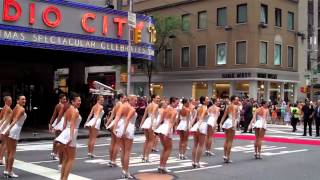 Christmas in August. The Rockettes performing on Sixth Avenue, NYC this morning.