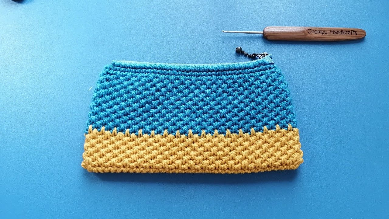 D.I.Y. Tutorial - How to Crochet Purse Bag With Zipper - Step by Step 