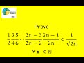 Prove (1/2)(3/4)(5/6)⋯(2n-3)/(2n-2)(2n-1)/2n less than than 1/√2n , n a positive integer