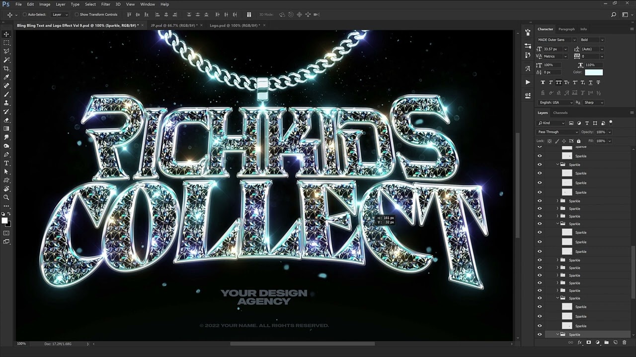 Bling Bling Diamond Text and Logo Effect [PSD] 