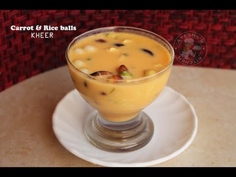 Carrot payasam / carrot dessert with rice balls