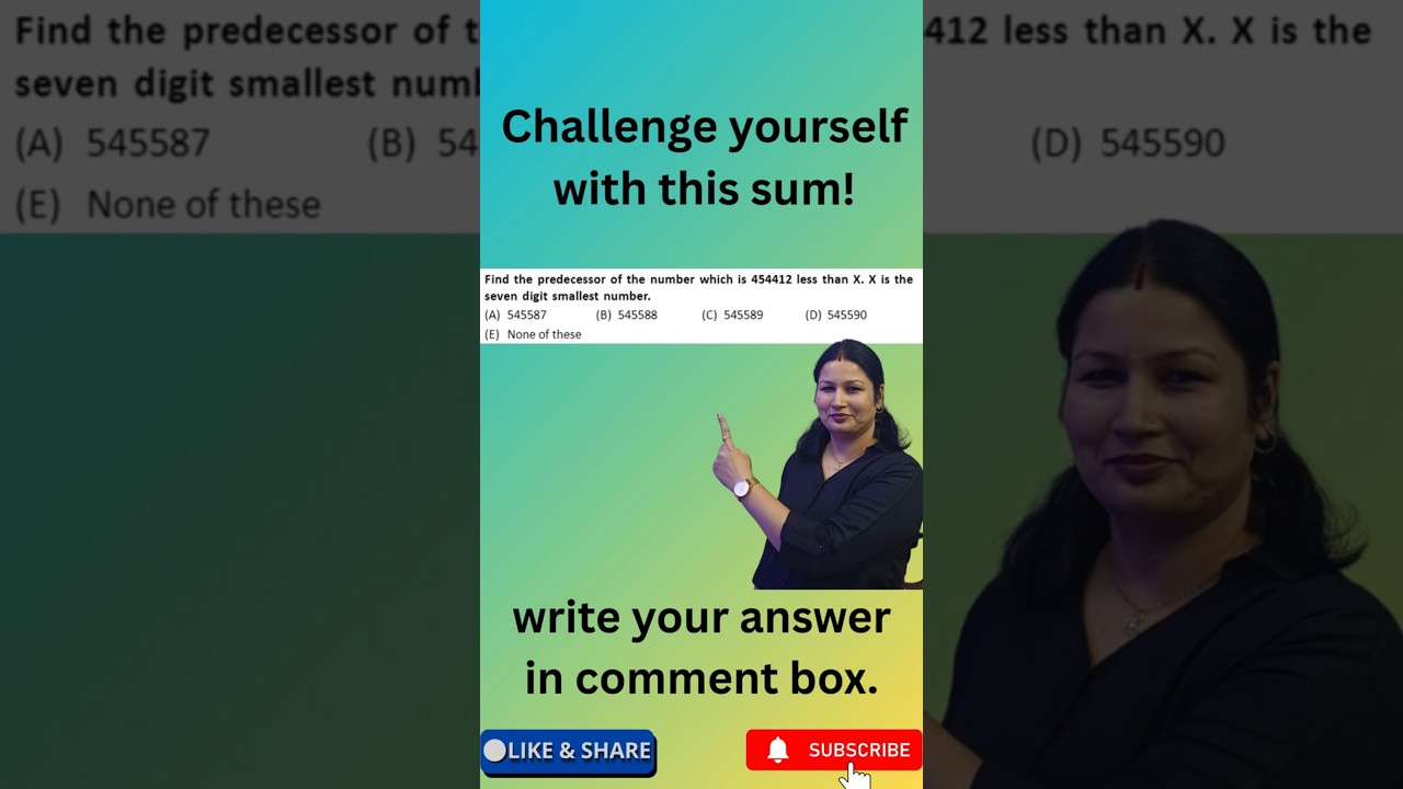 Can You Find the Predecessor? 🤔 | Grade 5 Olympiad Maths