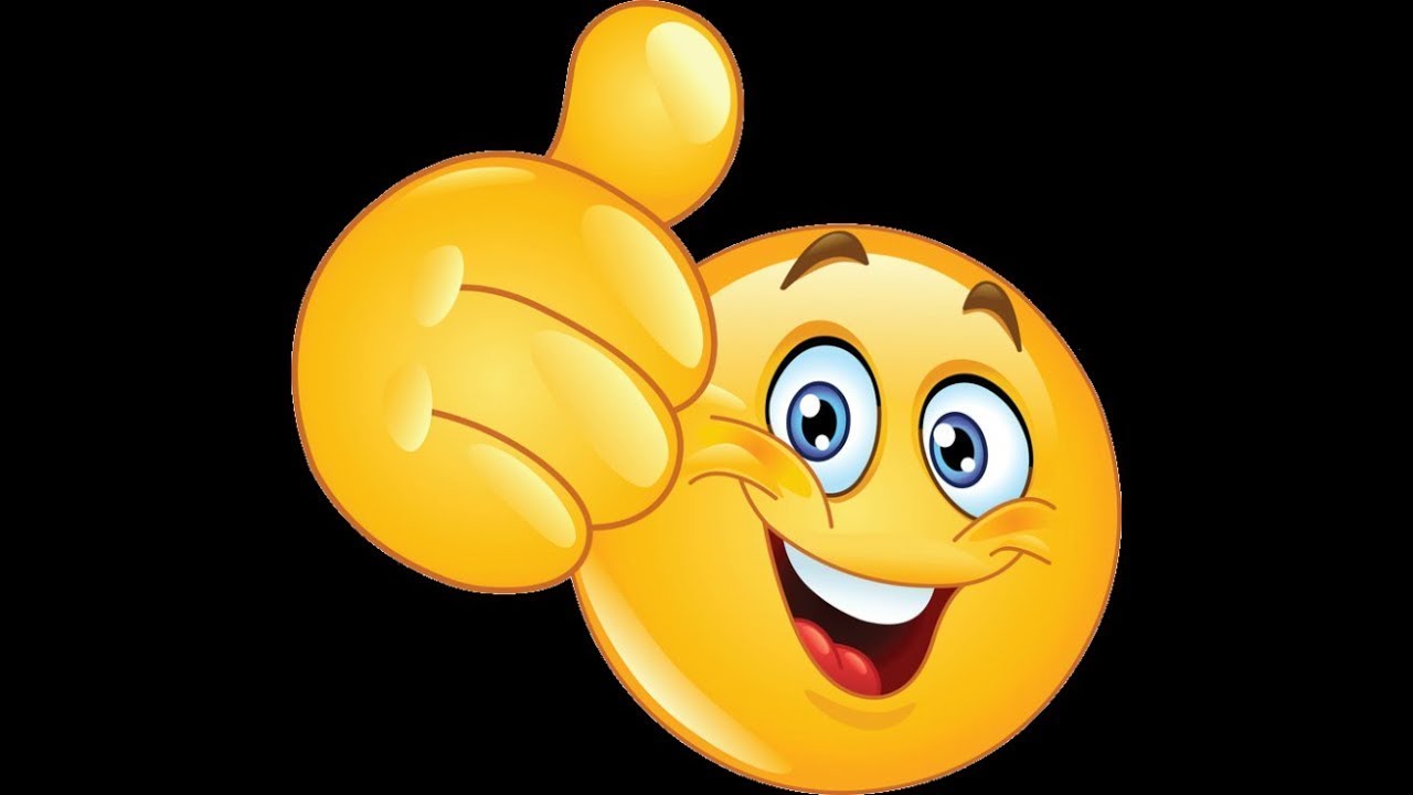 Смайлик с пальцем вверх для презентации