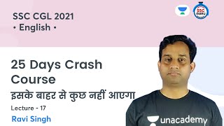 25 Days Crash Course | Lecture - 17 | English | SSC CGL 2021 | SSC GURU | Ravi Sir