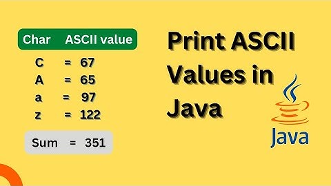 Java Program to print ASCII values of a Character