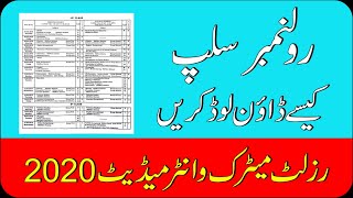How To Check Matric Roll Number Slip | How To Check Inter Roll Number Slip | 10th 12th Result 2020