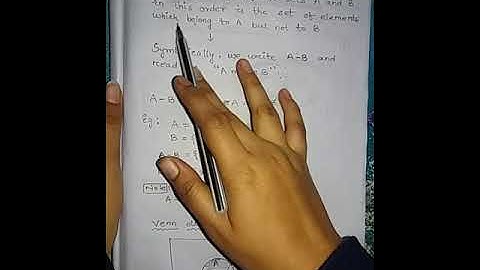 SETS(PART 11)-DIFFERENCE OF SETS