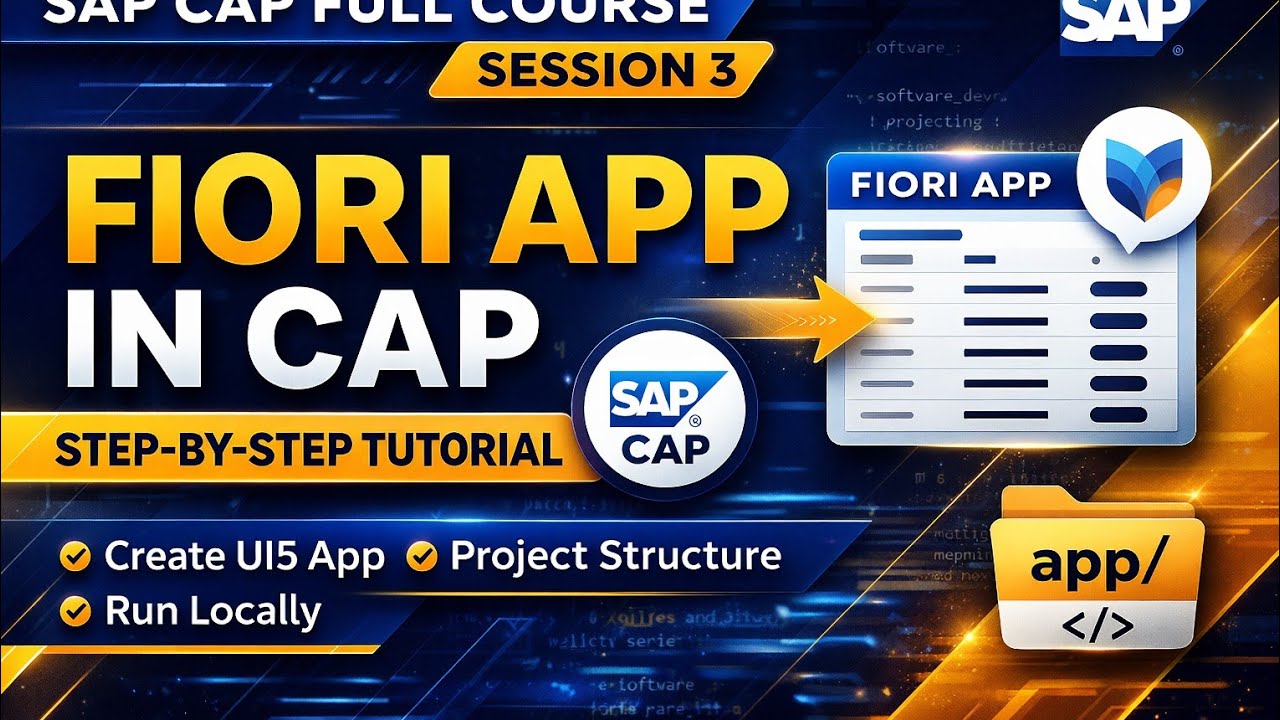 Cap Tutorial SAP CAP Tutorial | Session 3 – Create Fiori App in CAP Project - YouTube