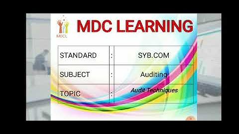 S. Y. B. Com. l audit techniques l auditing