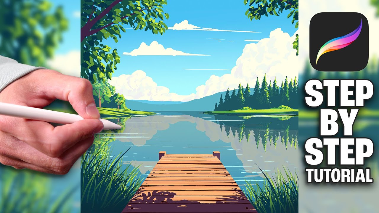 Док на берегу озера Учебное пособие PROCREATE 265