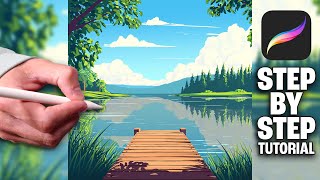 Full Lake Side Dock PROCREATE TUTORIAL 265 Guide