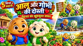🥔🥦 Friendship of Potato and Cabbage ❤️ | Beautiful Journey of Hard Work of Potato 😍 | Hindi Cartoon Story