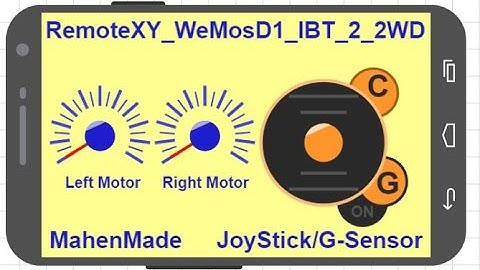 Wi-Fi Joystick/G-Sensor Controlled RemoteXY + Arduino WeMosD1R2 + IBT-2_2WD