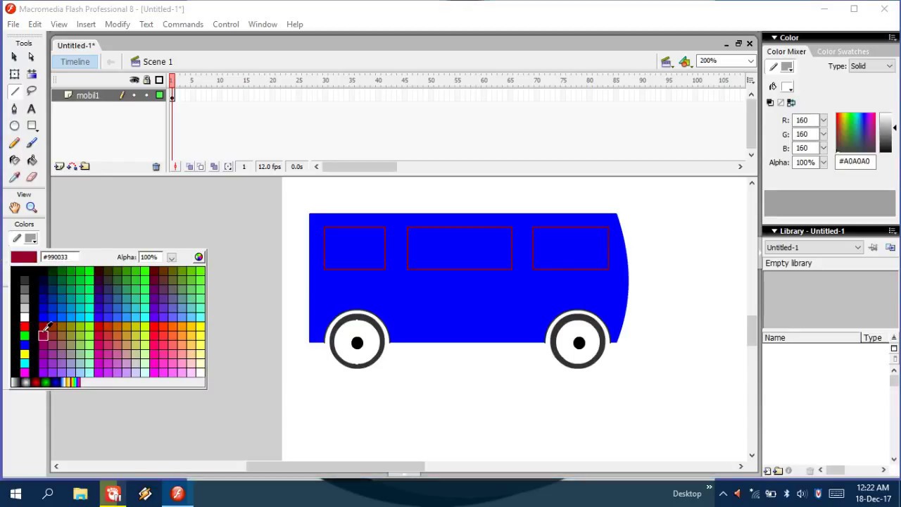 cara membuat animasi  sederhana  mobil  berjalan menggunakan 