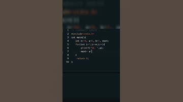 FIBONACCI SERIES in "C"|#shorts #coding