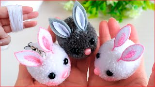 🐰💕Маленький Зайчик из пряжи - ЛЕГКО! 🐰 Pom Pom Bunny Making