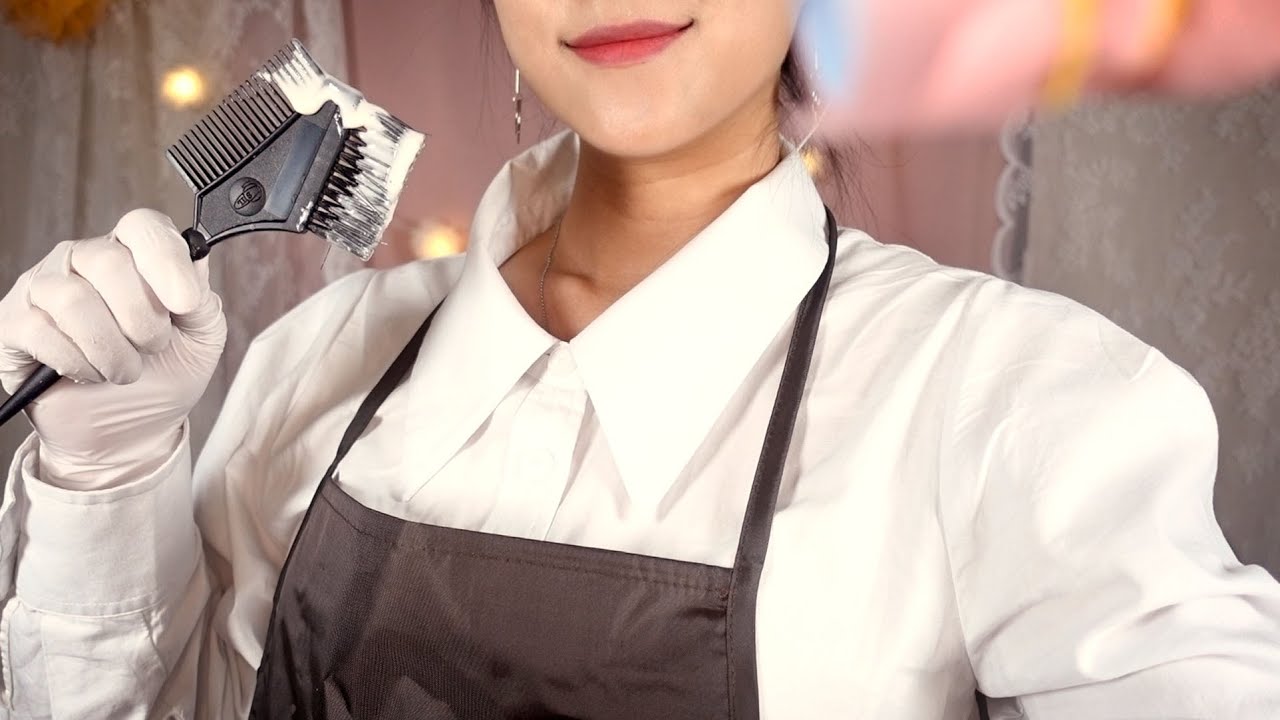 ASMR 미용실에서 앞머리 히피펌 Perm your bang in hair salon [한국어/KOREAN]