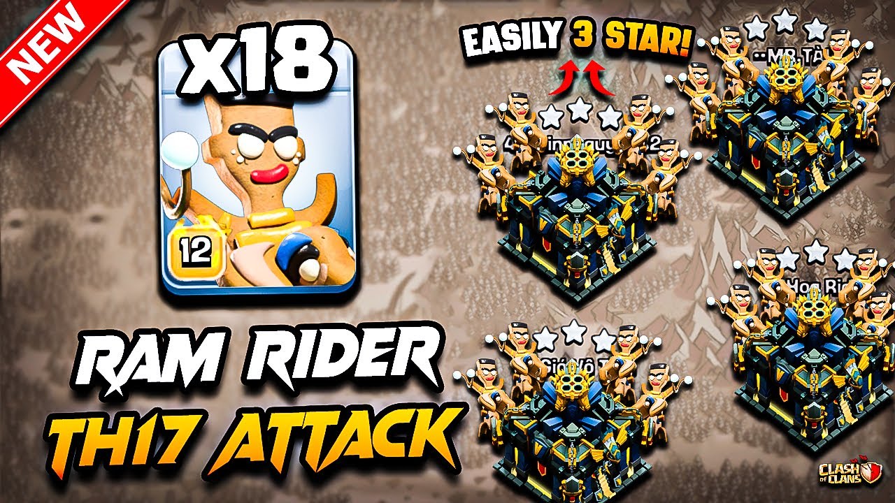 Th17 RAM RIDER Attack Clash of Clans | Best TH17 Attack Strategy With RAM RIDER (Town Hall 17) COC