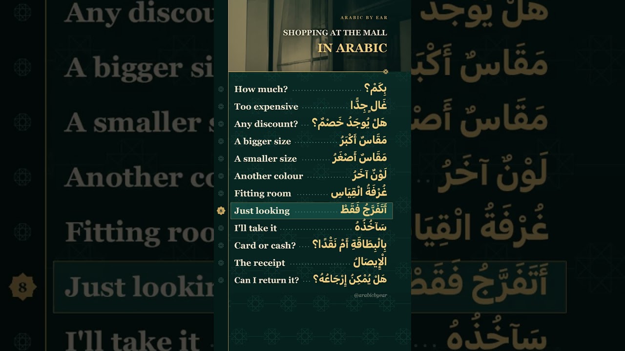 Shopping at the Mall in Arabic 🛍️ | arabic phrases for beginners #shorts