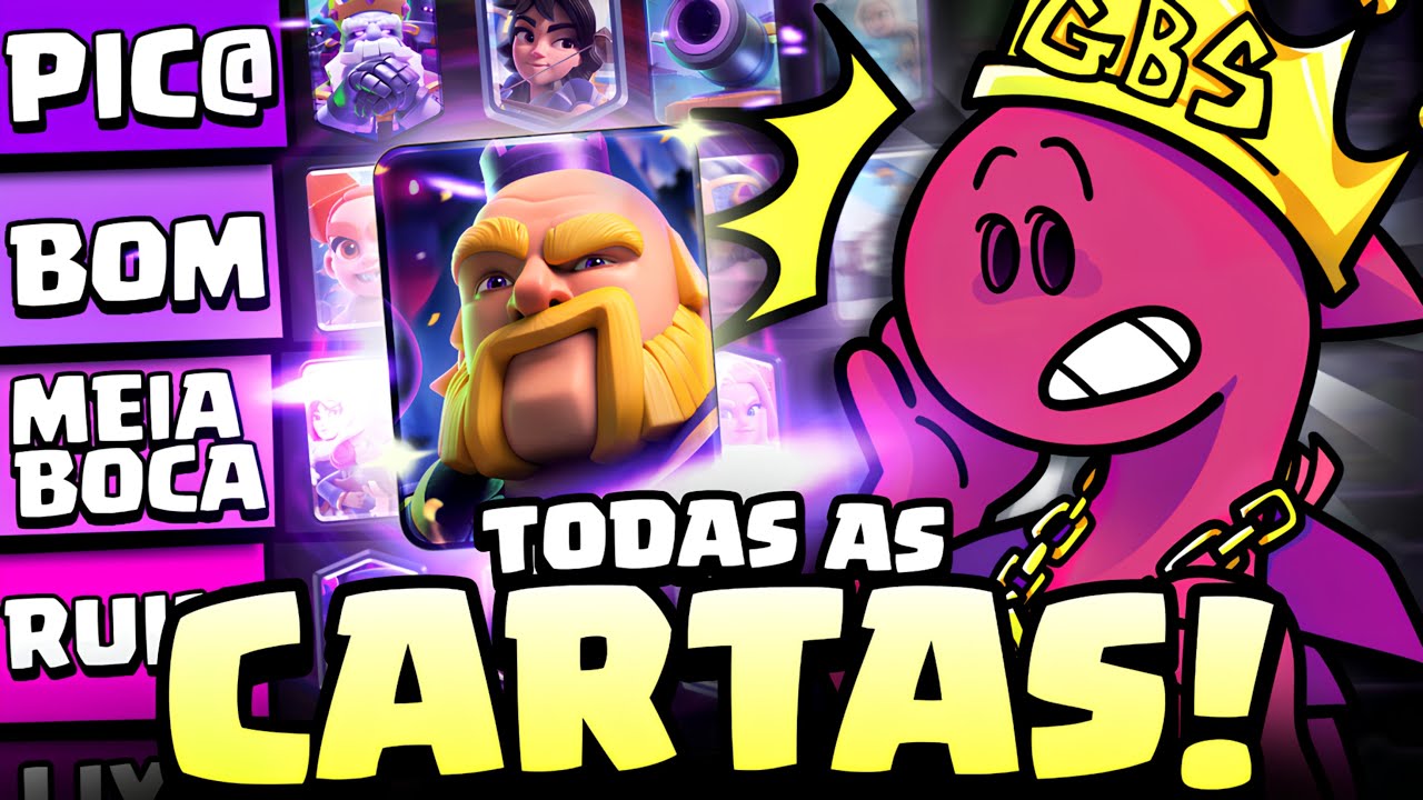 TIER LIST de CARTAS do CLASH ROYALE! TODAS as 125 CARTAS de PIOR à MELHOR! #clashroyale