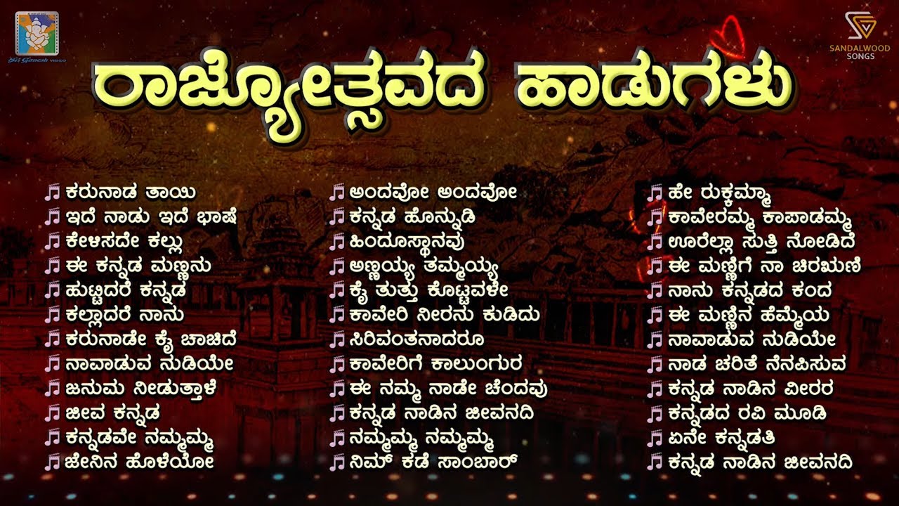 Kannada Rajyotsava Songs  Karnataka Rajyotsava Songs 2023  Video Jukebox