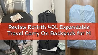 Review Rcrirth 40L Expandable Travel Carry On Backpack for Men Women - Black, 20 Inch - Business Wee