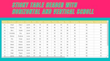 How to Create Sticky Table Header with Horizontal and Vertical Scroll using CSS3|Bootstrap (PART-1)