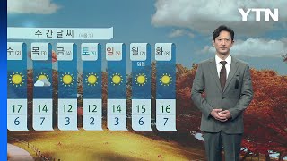 [날씨] 내일 중서부 한때 빗방울...낮 동안 맑고 선선 / YTN