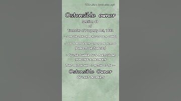 Ostensible Owner - Sec.41 of Transfer of Property Act, 1882