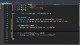 Variables et méthodes public quand on débute avec UNITY