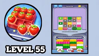 Fruit Flow Color Sort Level 55 Gameplay Solution