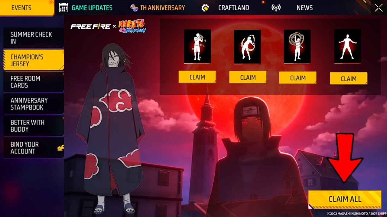 PART 2 😱 NARUTO EVENT 🎁🔥 CLAIM FREE EMOTES ✔️ FREE FIRE