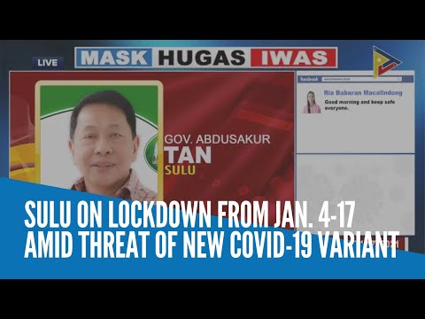 Sulu on lockdown from Jan. 4-17 amid threat of new COVID-19 variant