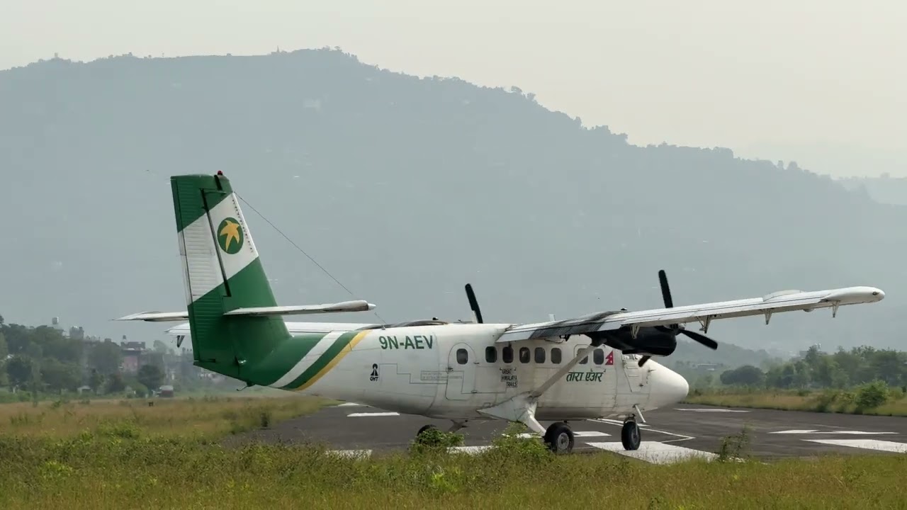 Tara Air Twin Otter Takeoff From Pokhara Airport | Pokhara To Jomsom Flight | Plane Spotting In 2025