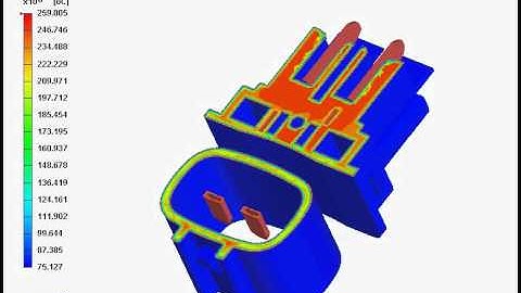 Moldex3D : Filling Analysis of Temperature Result