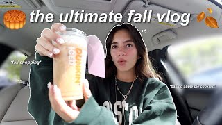 FALL VLOG 🍂 | baking apple pie cookies, trying lots of fall drinks, & a chatty car vlog!