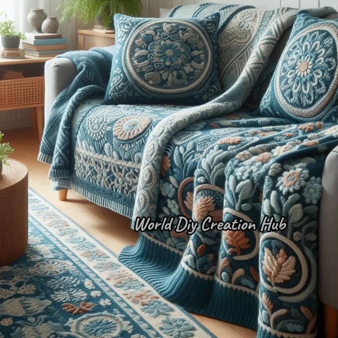 Woolen Modern Sofa Cover Design🛋️ Beautiful Sofa Decoration DIY Home