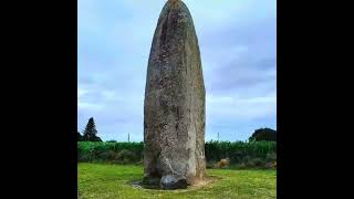 World History- A Menhir, Or Upright Standing Stone, Located In Brittany, France.