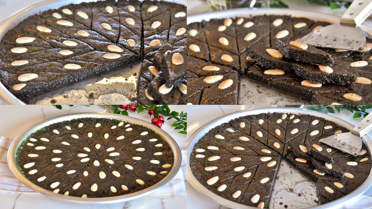 صنية حبة البركة من الحلويات الفلسطينيه الشهيه 😋😋Black seeds tray