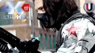 Captain America VS The Winter Soldier - Highway Fight Scene - MOVIE CLIP (4K)